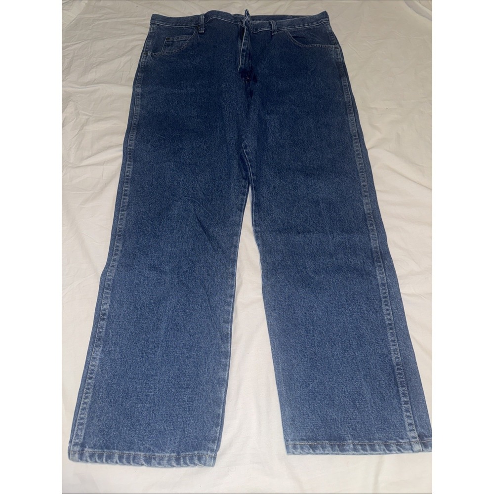 Work‎ Ranch Farm Wrangler Straight Leg Mens 40x30 Blue Dark Wash Straight